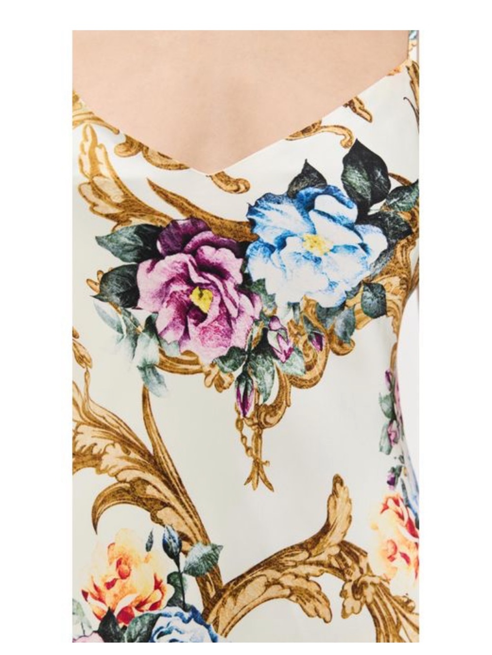 L'AGENCE White Floral Baroque Slip Maxi Dress - Picture 4 of 6